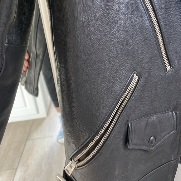 All Saints Leather Biker Jacket (Sherwood) - Picture 3 of 5